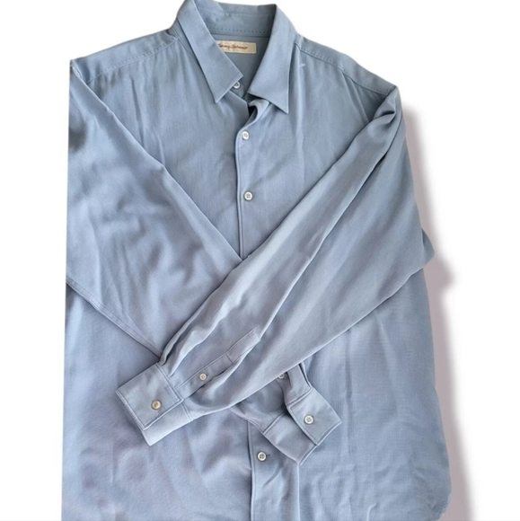 Tommy Bahama Blue Button Up RN 86549 Size L 100% Silk - Picture 2 of 4